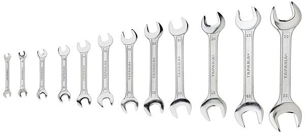 Taparia Fixed Spanner Full Set Open Double Ended Chrome Plated