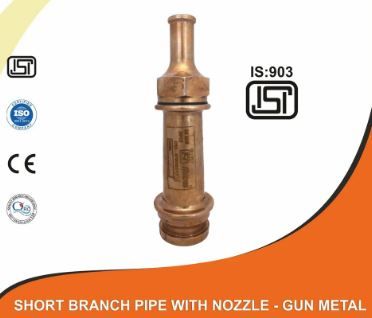 Mitras Gun Metal Branch Pipe with Nozzle, Male Inlet ID: 63 MM