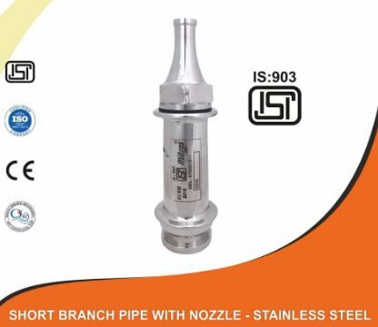 Mitras Stainless Steel Branch Pipe with Nozzle, Male Inlet ID: 63 MM