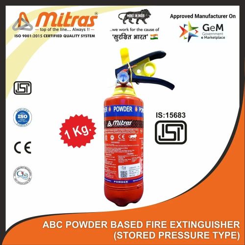 Mitras 1 Kg (IS:15683) ABC Powder Based Stored Pressure Type Portable Fire Extinguisher – MAP 90%